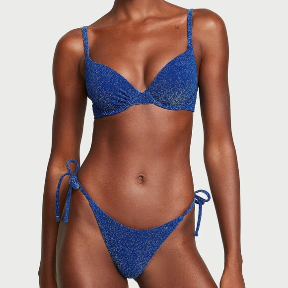 ✨ Victoria's Secret Bikini in Diver Blue Shimmer ✨  Size 36C / M - Picture 1 of 7